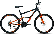 Велосипед ALTAIR MTB FS 26 2.0 Disk 18ск (2022) темно-серый/оранжевый
